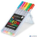 Cienkopis triplus, trójkątny, 0.3 mm, 6 kol. NEON w etui box, Staedtler S 334 SB6CS3