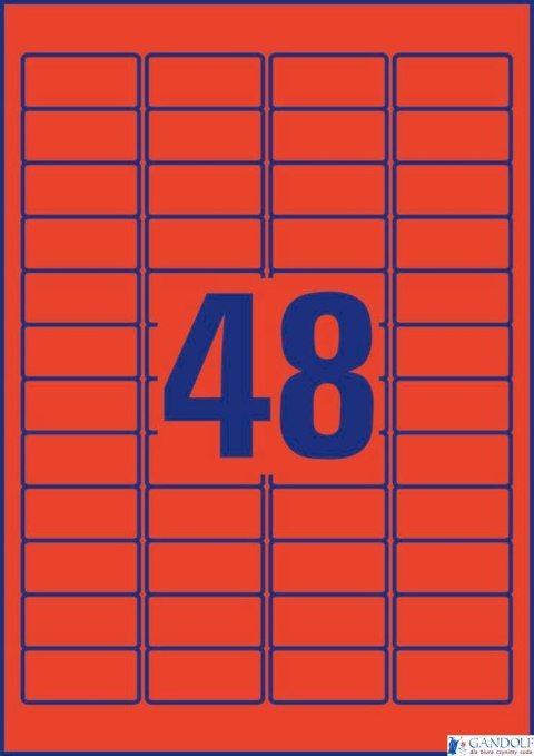 Etykiety czerwone L6038-20 45,7 x 21,2 20 ark. usuwalne Avery Zweckform