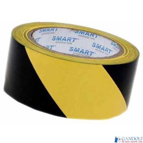 Taśma ostrzegawcza żółto-czarna 48mm x 25m SMART samoprzylepna winylowa Taśma ostrzegawcza żółto-czarna 48mm x 25m SMART samoprzylepna winylowa