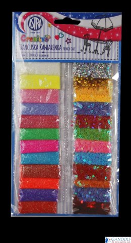 Zestaw do dekoracji Francuska Kawiarenka 24 sztuki x 2g ASTRA, 335120003 brokat brokat