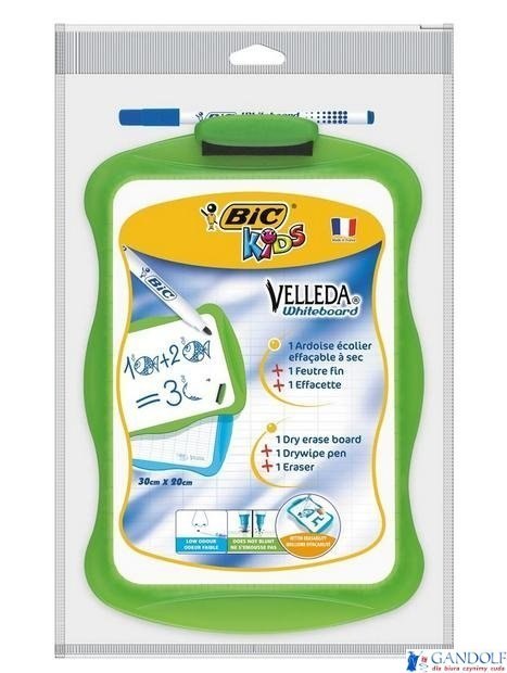 BIC Kids Velleda tablica+marker+wymazywacz, blister 1+1+1szt, 841362 BIC Kids Velleda tablica+marker+wymazywacz, blister 1+1+1szt, 841362