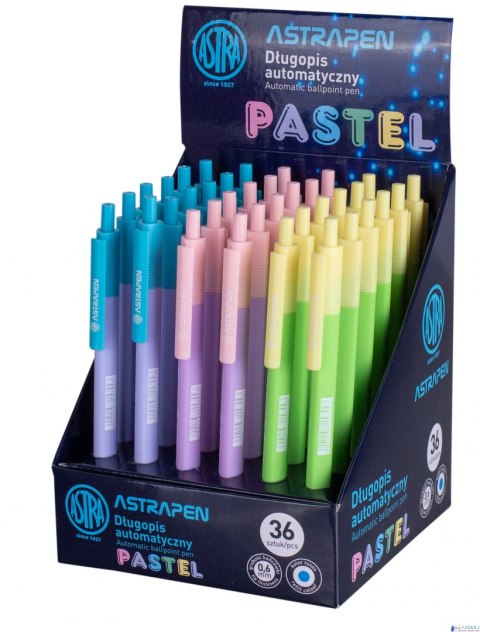 Długopis automatyczny Astra Pen Pastel 0,6mm, display 36 sztuk, 201121001 Długopis automatyczny Astra Pen Pastel 0,6mm, display 36 sztuk, 201121001