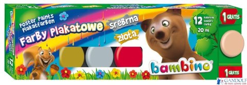 Farby plakatowe 12kol 20ml BAMBINO *1581 Farby plakatowe 12kol 20ml BAMBINO *1581