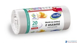 Worki na śmieci z uszami wytrzymałe 20L 30szt. białe (HD-LD) STELLA