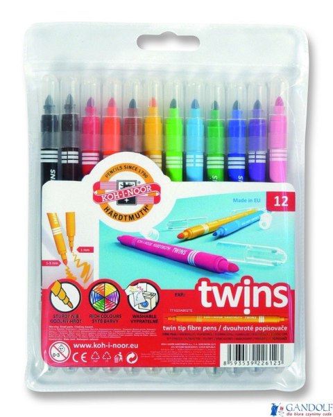 Flamastry dwustronne 7710/23AB 12 kolorów