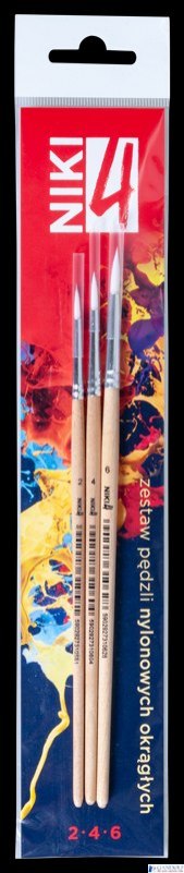 Pędzle nylonowe okrągłe 2+4+6 NIKI4 PED-0070N1
