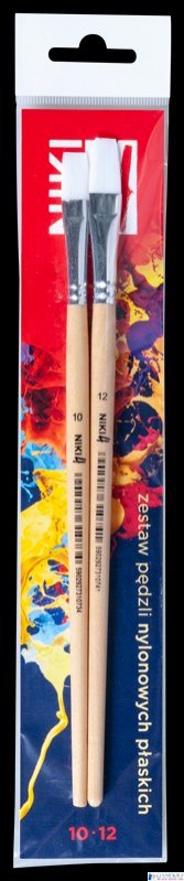 Pędzle nylonowe płaskie 10+12 NIKI4 PED-0068N5
