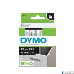 Taśma DYMO D1 - 12 mm x 7 m, czarny / przezroczysty S0720500 / 45010 do drukarek etykiet