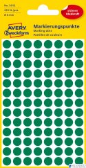 Kółka do zaznaczania zielone 3012 Q8 4ark. trwałe, Avery Zweckform