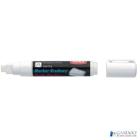 Marker kredowy, końcówka ścięta 8mm, 8g tuszu biały TO-291 Toma Marker kredowy, końcówka ścięta 8mm, 8g tuszu biały TO-291 Toma