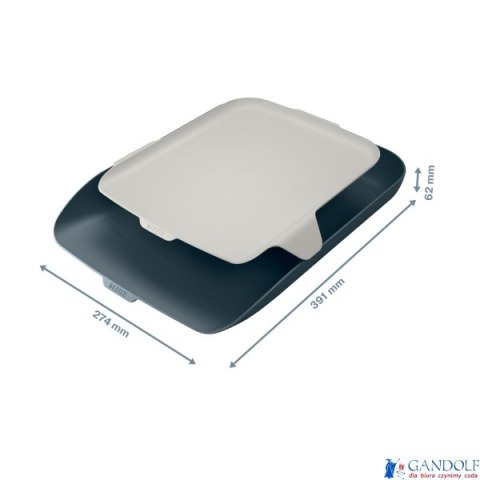 Półka na dokumenty z organizerem Leitz Cosy, szara 52590089