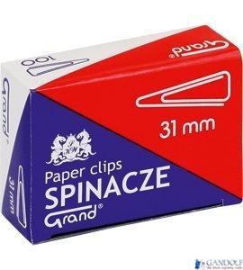 Spinacz T-31 mm GRAND trójkątny 10op x 100sztuk 110-1387 Spinacz T-31 mm GRAND trójkątny 10op x 100sztuk 110-1387