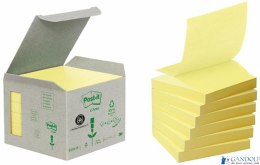 Ekologiczne karteczki samoprzylepne R330-1B Post-it_ Z-Notes z certyfikatem PEFC Recycled, Żółte, 76x76mm, 6 bloczków po 100 kar