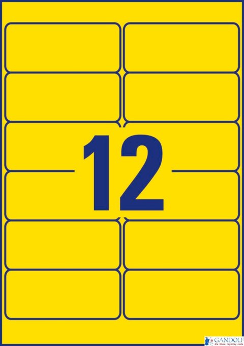 Etykiety Heavy Duty L6107-20 99,1 x 42,3 20 ark trwałe, żółte, poliestrowe, Avery Zweckform