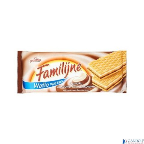 Wafle FAMILIJNE Kakaowo-śmietankowym 180g JUTRZENKA Wafle FAMILIJNE Kakaowo-śmietankowym 180g JUTRZENKA