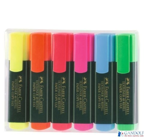 Zakreślacz TEXTLINER 48, 6 kolorów, etui, FABER-CASTELL 154806 FC Zakreślacz TEXTLINER 48, 6 kolorów, etui, FABER-CASTELL 154806 FC