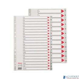 Przekładki plastikowe szare PP alfabetyczne A4 Esselte, A-Z maxi, 100129