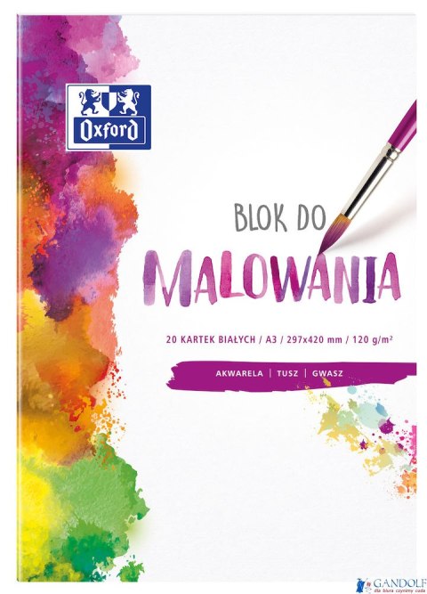 Blok do malowania OXFORD A3 20k 120G biały 400093196 Blok do malowania OXFORD A3 20k 120G biały 400093196