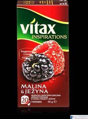 Herbata VITAX INSPIRATIONS MALINA&JEŻYNA 20t*2g zawieszka Herbata VITAX INSPIRATIONS MALINA&JEŻYNA 20t*2g zawieszka