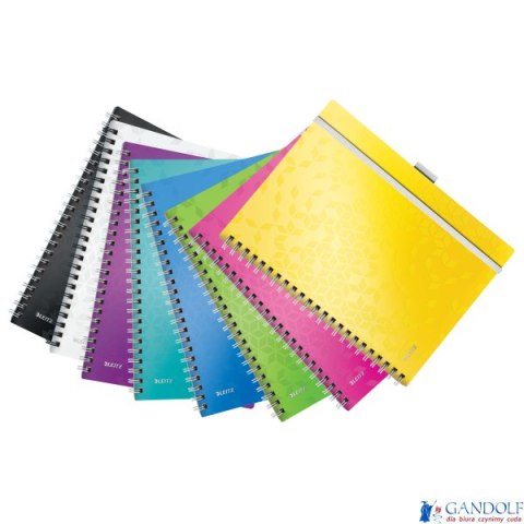 Kołonotatnik z 3 zakładkami BE MOBILE Leitz WOW A4, w kratkę, biały 46450001 (X)