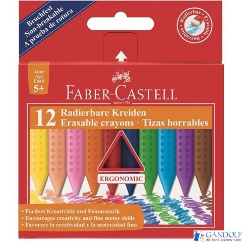 Kredki trójkatne woskowe 12 kolorów GRIP 2001, FABER CASTELL 122520 Kredki trójkatne woskowe 12 kolorów GRIP 2001, FABER CASTELL 122520