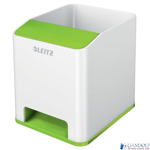 Kubek na długopisy Leitz WOW ze wzmacniaczem dźwięku, zielony 53631054 Kubek na długopisy Leitz WOW ze wzmacniaczem dźwięku, zielony 53631054