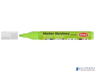 Marker akrylowy, fibrowa końcówka okrągła 2-5mm, zielony jasny metalic TO-402 Toma