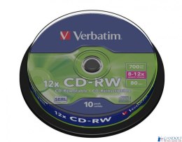 Płyta CD-RW VERBATIM CAKE(10) 700MB x12 43480