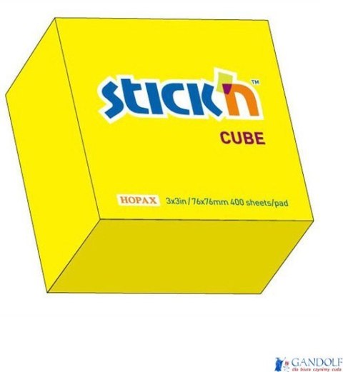 Bloczek STICKN 76x76mm 400k żółty neonowy 21010