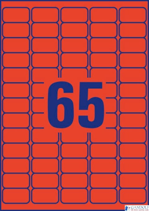 Etykiety czerwone L4790-20 38,1 x 21,2 20 ark. Usuwalne, Avery Zweckform (X)