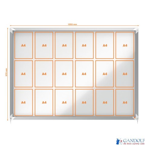 Gablota magnetyczna zewnętrzna Nobo Premium Plus 18xA4 (drzwiczki przesówne) 1902571