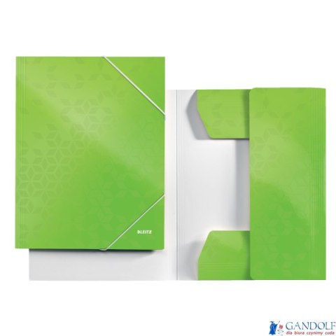 Teczka kartonowa z gumką LEITZ jasno zielona WOW 39820054