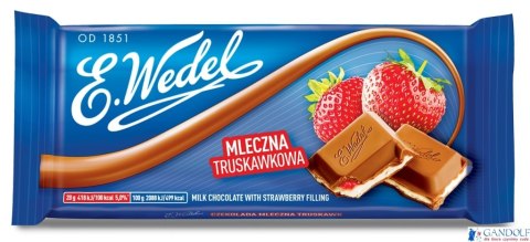 Czekolada mleczna truskawkowa WEDEL 100g