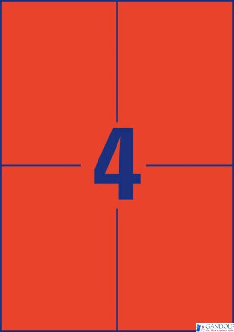 Etykiety czerwone 3456 105x148 100 ark. trwałe Avery Zweckform