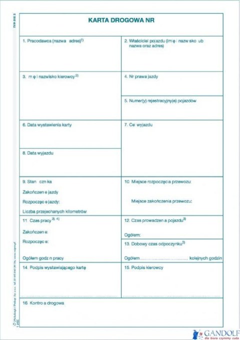 815-3N Karta drogowa A5 Numeryczna