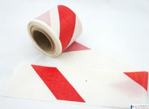 Taśma ostrzegawcza 100mm x 100m biało-czerwona Taśma ostrzegawcza 100mm x 100m biało-czerwona