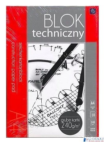 Blok techniczny A4 240g PREMIUM INTERDRUK 2121 Blok techniczny A4 240g PREMIUM INTERDRUK 2121