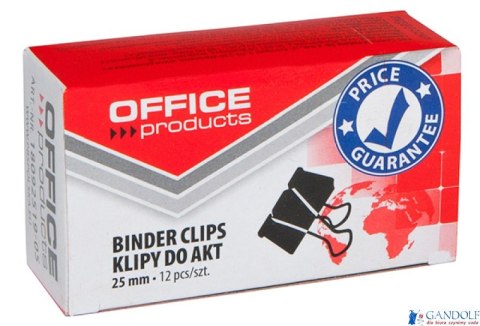 Klipy do dokumentów , 25mm, 12szt., czarne, typu OFFICE PRODUCTS 18092519-05 Klipy do dokumentów , 25mm, 12szt., czarne, typu OFFICE PRODUCTS 18092519-05