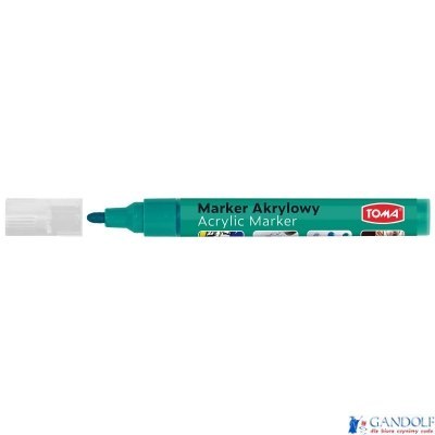 Marker akrylowy, fibrowa końcówka okrągła 2-5mm, zielony TO-402 Toma