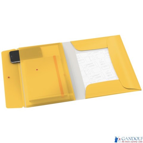 Teczka z gumką i kieszonką Leitz Cosy, PP, żółta 46190019 A4 .