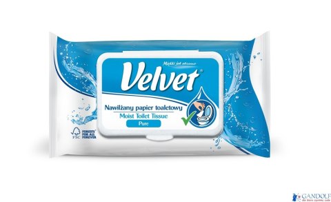 Papier toaletowy VELVET nawilżony (42) PURE bezzapachowy Papier toaletowy VELVET nawilżony (42) PURE bezzapachowy