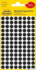 Kółka do zaznaczania 3009 Q8 mm 4 ark. czarne Trwałe, Avery Zweckform