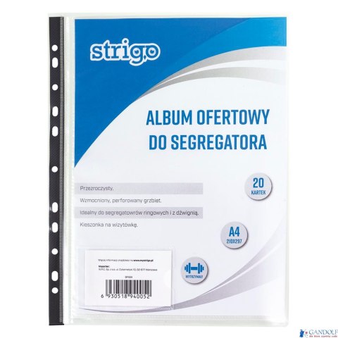 Album ofertowy PP A4 20 koszulek z perforacją SF024 STRIGO Album ofertowy PP A4 20 koszulek z perforacją SF024 STRIGO