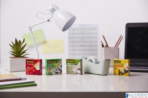 Taśma biurowa SCOTCH Magic Greener Choice (9-1933R14C38), matowa, 19mm, 33m, 14szt., podajnik C-38 GRATIS