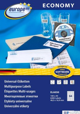 Etykiety uniwersalne ELA050 48,5 x 16,9 100 ark. Economy Europe100 by Avery Zweckform