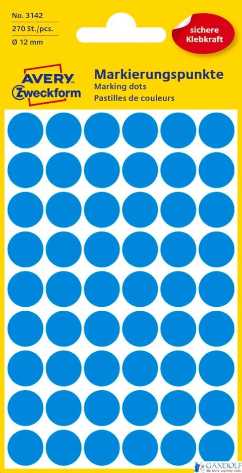 Kółka do zaznaczania niebieskie 3142 Q12 5 ark. Avery Zweckform