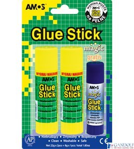 Klej w sztyfcie Amos 2x 22g+1x 8g MAGIC 130-1811 Klej w sztyfcie Amos 2x 22g+1x 8g MAGIC 130-1811