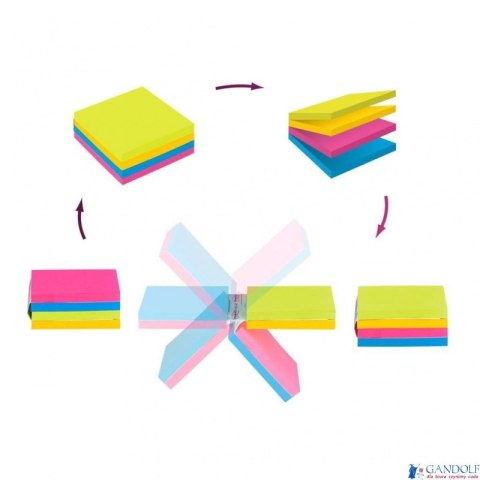 Multi kostka samoprzylepna POST-IT_ Super Sticky (2014-SC-BYFG),76x76mm, 4x75 kart., mix kolorów Multi kostka samoprzylepna POST-IT_ Super Sticky (2014-SC-BYFG),76x76mm, 4x75 kart., mix kolorów