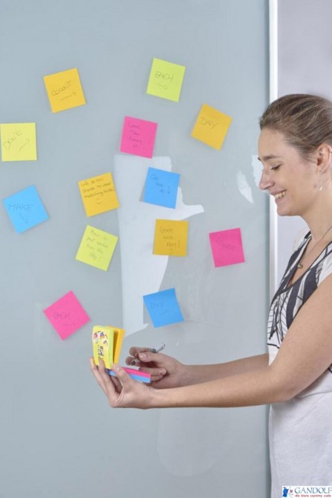 Multi kostka samoprzylepna POST-IT_ Super Sticky (2014-SC-BYFG),76x76mm, 4x75 kart., mix kolorów Multi kostka samoprzylepna POST-IT_ Super Sticky (2014-SC-BYFG),76x76mm, 4x75 kart., mix kolorów