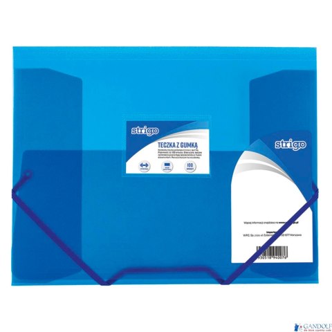 Teczka z gumką PP A4 niebieska SF026 STRIGO Teczka z gumką PP A4 niebieska SF026 STRIGO
